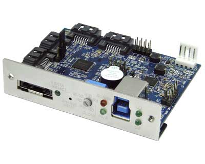 ESU3-QS201-R5|eSATA & USB 3.0 to Quad SATA II RAID Bridge Board