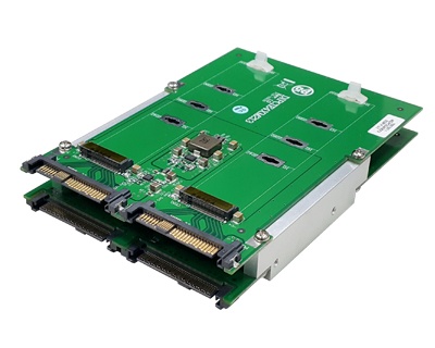DB35-NVMEM2X42|SFF-8639 to M.2 (Socket 3 Key M PCIe-based SSD Module Pinout) 4-in-1 Docking Board (3.5 inch HDD Form Factor)