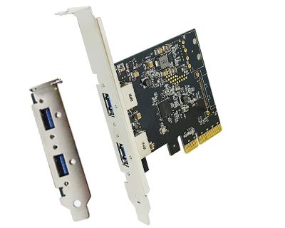 U31-PCIE2XG322|2-port (Two Std-A) USB 3.1 Gen 2 to PCI Express x4 (x2 mode) Gen 3 Host Card